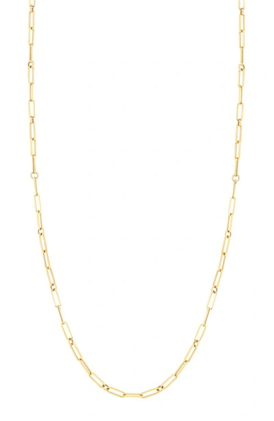 Shop Roberto Coin Thin Paperclip Chain Necklace In Yellow Gold