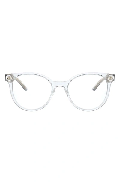 Shop Versace Pillow 51mm Round Optical Glasses In Crystal