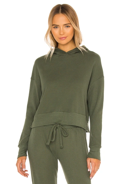 Shop Lna Raven Waffle Hoodie In Army Green