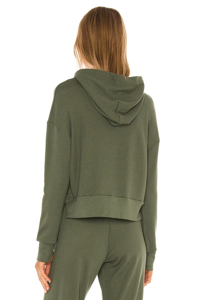 Shop Lna Raven Waffle Hoodie In Army Green