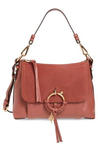 Shop See By Chloé Small Joan Leather Shoulder Bag In Fawn Brown