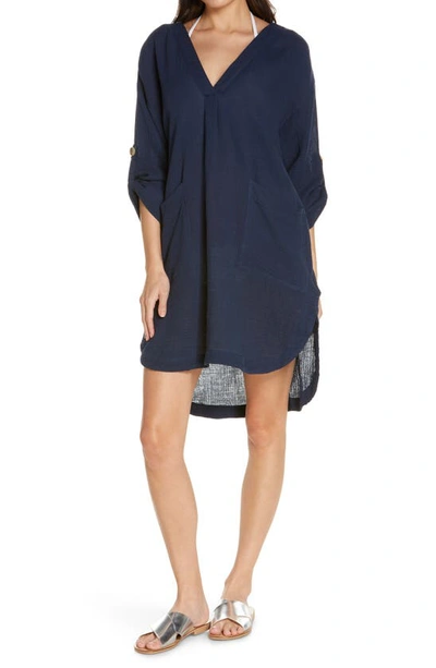 Shop Seafolly Essential Cover-up In Indigo