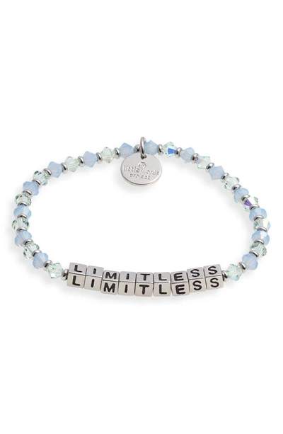 Shop Little Words Project Limitless Stretch Bracelet In Blue Green/ Silver