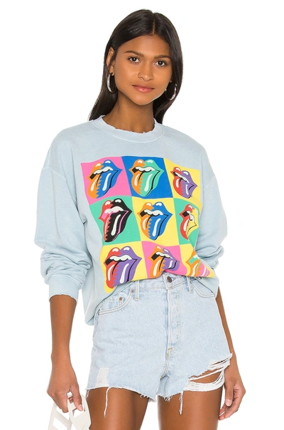 Madeworn Rolling Stones 1989 Tour Unisex Sweatshirt In Blue Haze
