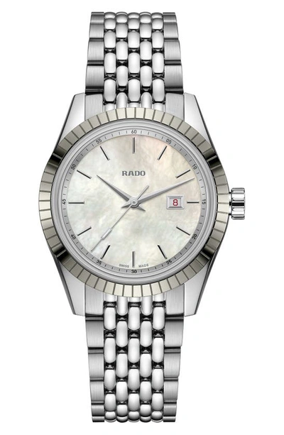 Shop Rado Hyperchrome Classic Bracelet Watch & Leather Strap Gift Set, 35mm In Silver