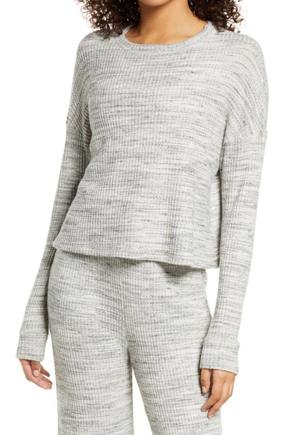 Shop Beyond Yoga Brushed Up Crop Pullover In Cream Heather