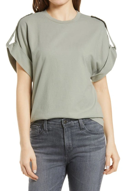 Shop Ag Khloe Cuff Sleeve T-shirt In Natural Ave