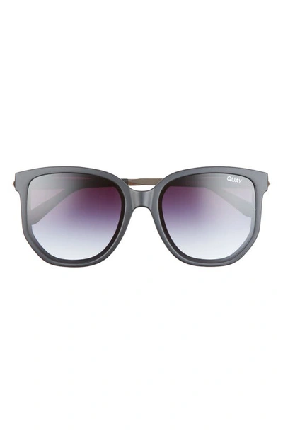 Shop Quay Coffee Run 54mm Gradient Cat Eye Sunglasses In Black / Black Lens