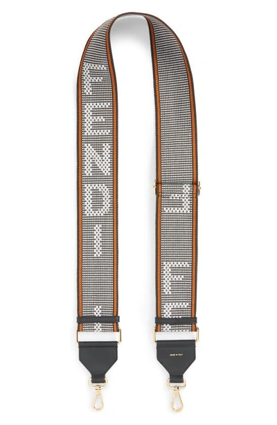 Shop Fendi Strap You Logo Bag Strap In Bco Brandy