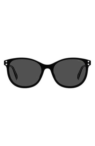 Shop Levi's 53mm Round Sunglasses In Black/ Grey
