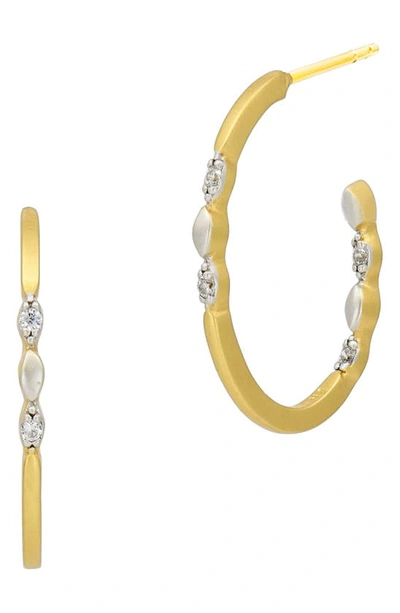 Shop Freida Rothman Armor Of Hope Mini Hoop Earrings In Gold And Silver