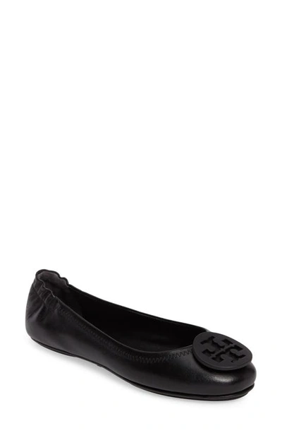 Shop Gucci Minnie Travel Ballet Flat In Black Leather