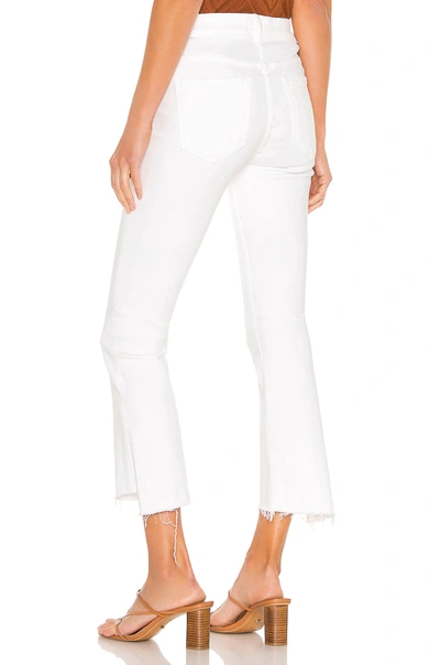 Mother Petites Lil Insider Mid Rise Crop Step Fray Jeans In Fairest Of Them All In White