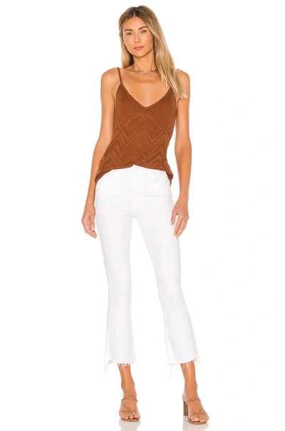 Mother Petites Lil Insider Mid Rise Crop Step Fray Jeans In Fairest Of Them All In White