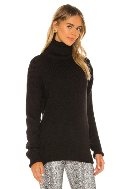 Shop Ow Intimates Anna Knit Sweater In Black Caviar