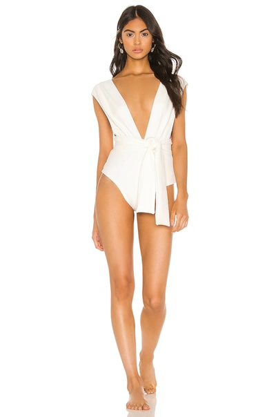 Shop Haight Crepe V One Piece In Off White