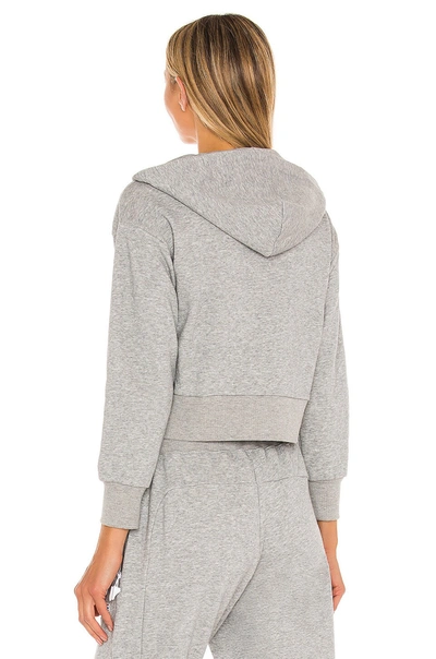 Shop Adam Selman Sport Shrunken Hoodie In Heather Grey