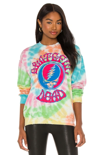 Shop Madeworn Grateful Dead Sweatshirt In Spiral Tie Dye
