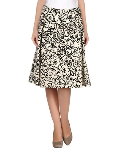 Moschino 3/4 Length Skirt In Ivory
