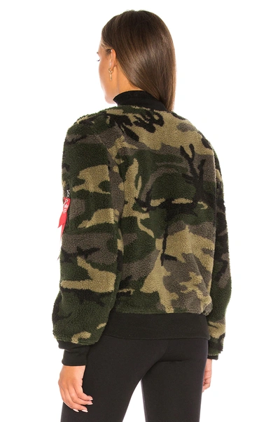 Shop Alpha Industries I-2b Sherpa Flight Jacket In Woodland Camo