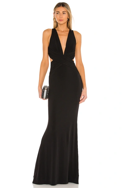 Katie May Secret Agent Side Cutout Gown In Black