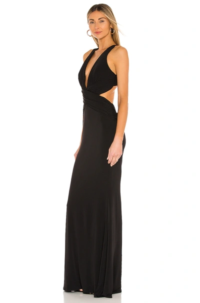 Katie May Secret Agent Side Cutout Gown In Black