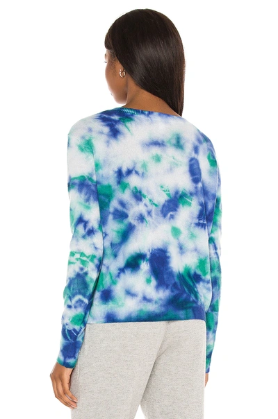 Shop Autumn Cashmere Tie Dye Crew Sweater In Maritime Combo