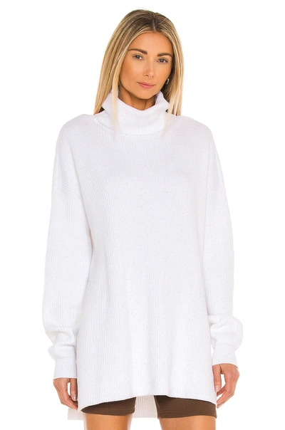 Shop Adam Selman Sport Sequin Rib Turtle Tunic In White