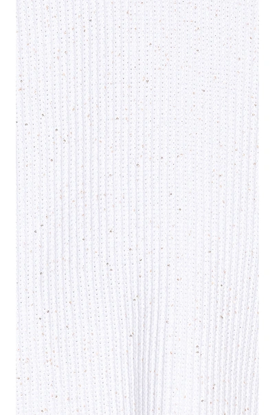 Shop Adam Selman Sport Sequin Rib Turtle Tunic In White