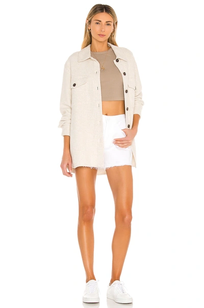 Shop 7 For All Mankind Monroe Cut Off Short In Clean White Rigid