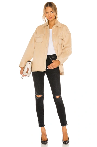 Shop Lovers & Friends Belted Utility Fleece Jacket In Light Beige