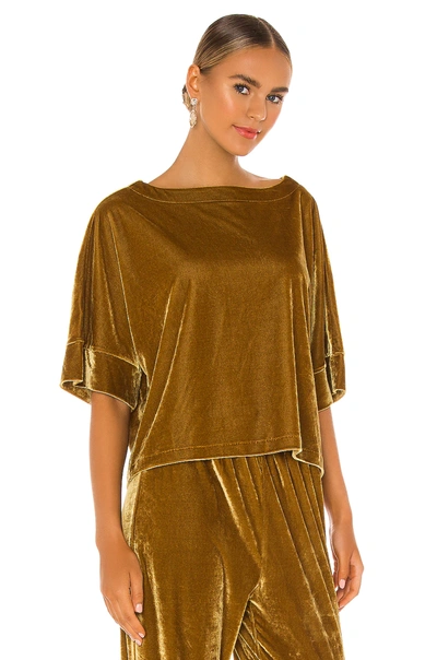 Shop Cupcakes And Cashmere Mikaela Top In Vintage Gold