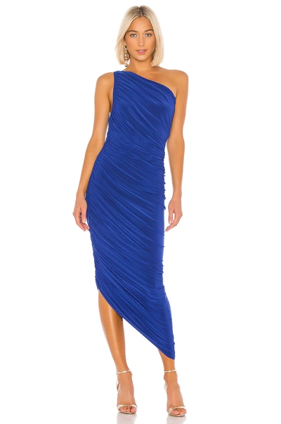 Norma Kamali Diana One-shoulder Maxi Dress In Berry Blue