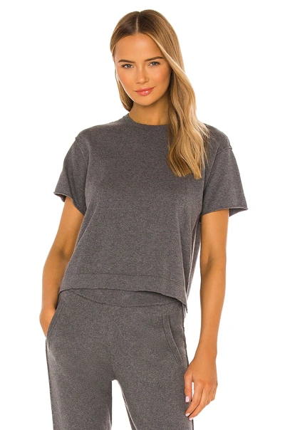 Shop Atm Anthony Thomas Melillo Cotton Cashmere Sweater Tee In Heather Charcoal