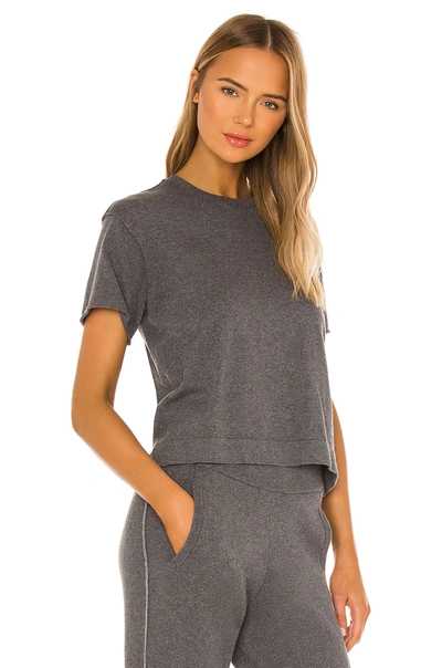 Shop Atm Anthony Thomas Melillo Cotton Cashmere Sweater Tee In Heather Charcoal