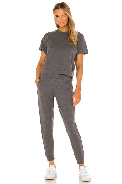 Shop Atm Anthony Thomas Melillo Cotton Cashmere Sweater Tee In Heather Charcoal