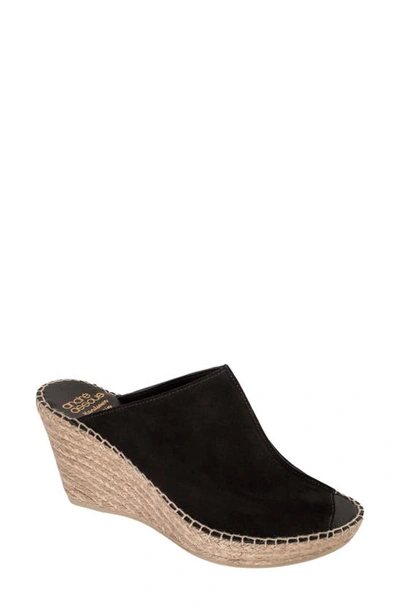Shop Andre Assous Cici Espadrille Wedge In Black Suede