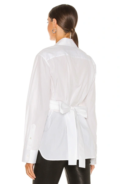 Shop Helmut Lang Poplin Wrap Shirt In White
