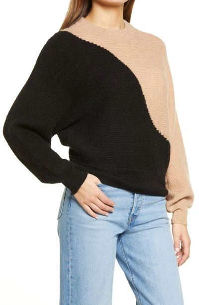 Shop All In Favor Colorblock Sweater In Black-cream