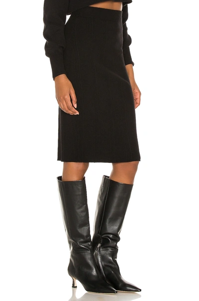 Shop L Agence Jessica Knit Midi Skirt In Black
