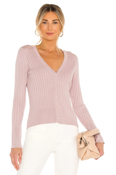 Shop 525 Kelly Wider Rib Cardigan In Quartz