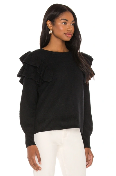 Shop 1.state Ruffle Sleeve Sweater In Rich Black