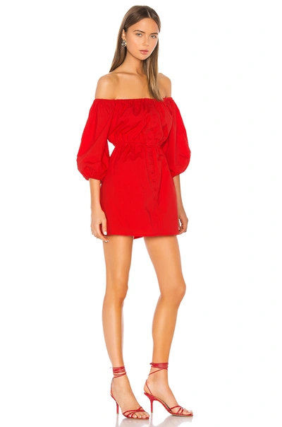 Shop Camila Coelho Archer Off Shoulder Dress In Red Scarlet
