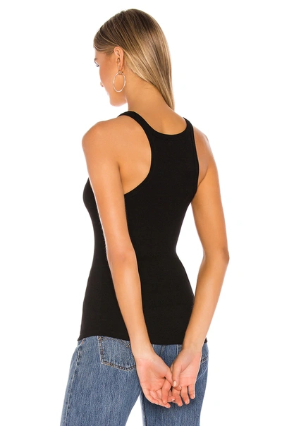 Lna Essential Ribbed Racer Tank In Black