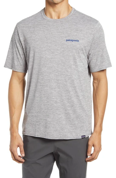 Shop Patagonia Capilene Cool Daily Graphic T-shirt In Boardshort Logo Feather Grey