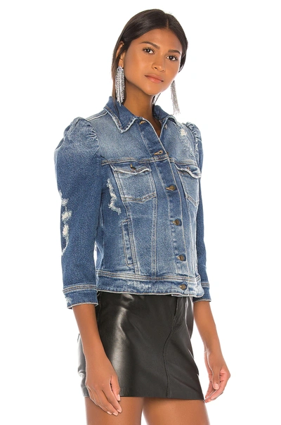 Retroféte Ada Puff-sleeve Denim Jacket In Worn Vintage Blue