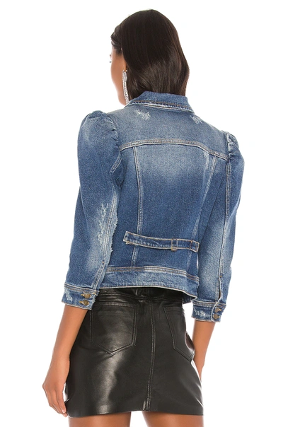 Retroféte Ada Puff-sleeve Denim Jacket In Worn Vintage Blue
