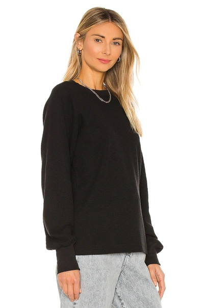 Shop Marissa Webb So Uptight Waffle Knit Long Sleeve Crewneck In Black