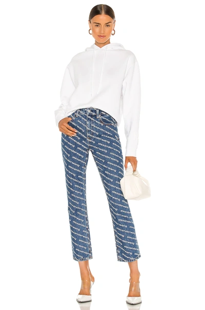 Shop Alexander Wang High Rise Slim Jean In Deep Blue & White