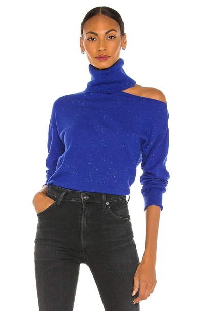 Shop 525 America Cold Collarbone Pullover In Ultra Blue